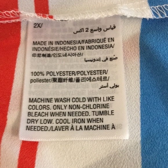 NEW Charter Club Plus Stripe Tank Top Sleeveless Tee Shirt High Low Hemline 2X - Picture 6 of 7